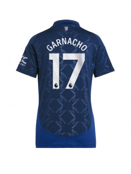 Billige Manchester United Alejandro Garnacho #17 Bortedrakt Dame 2024-25 Kortermet